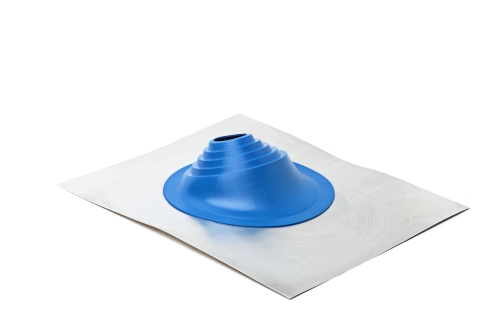 Проходной элемент MF угловой №1 (75-200мм) +240 силиконовый (металлический неокрашенный фланец) синий