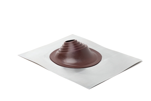 Проходной элемент MF угловой №1 (75-200мм) +240 силиконовый (металлический неокрашенный фланец) коричневый