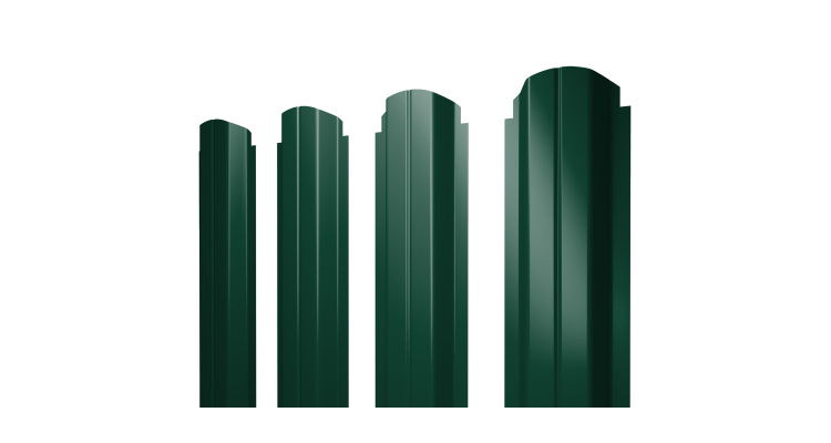 Штакетник П-образный А фигурный 0,45 Drap RAL 6005 зеленый мох