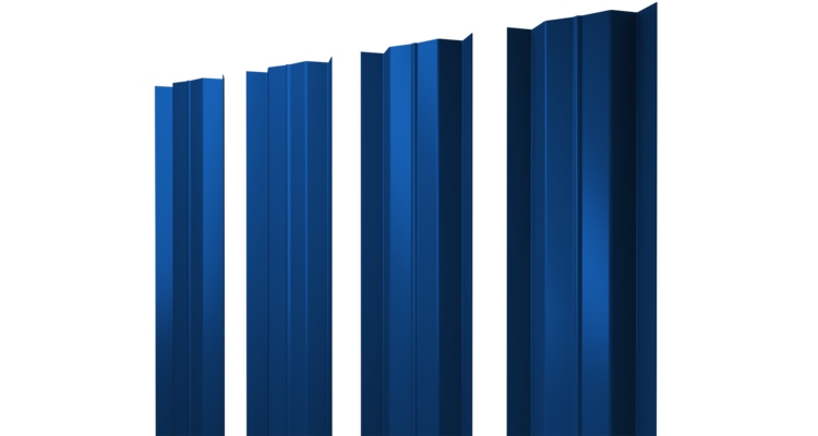 Штакетник М-образный В с прямым резом 0.45 PE RAL 5005 сигнальный синий