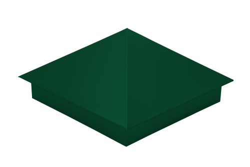 Колпак на столб 390х390мм 0.4 PE с пленкой RAL 6005 зеленый мох