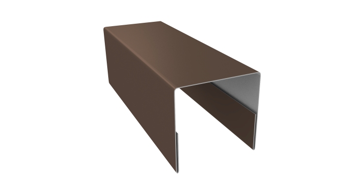 Планка П-образная заборная 17 PE с пленкой RAL 8017 шоколад (2м)