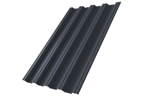 Профнастил НС44 Grand Line 0,5 PurPro Matt 275 RAL 7024 мокрый асфальт