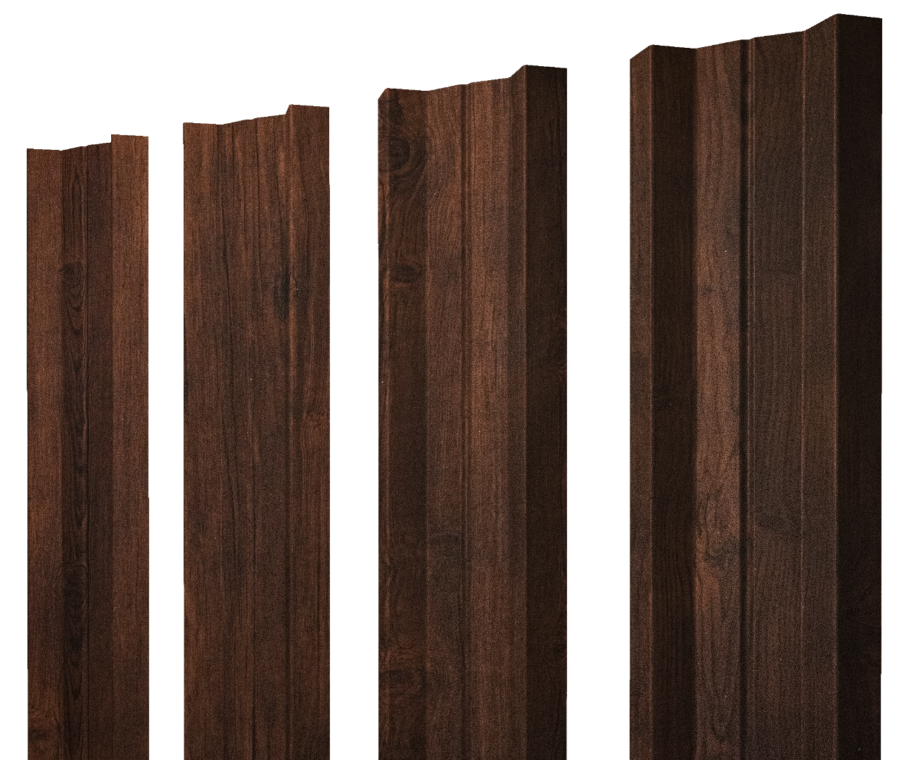 Штакетник М-образный А с прямым резом 0.45 Print-Double Premium Cherry Wood Dark F