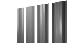 Штакетник М-образный В с прямым резом 0.45 PE RAL 9006 бело-алюминиевый