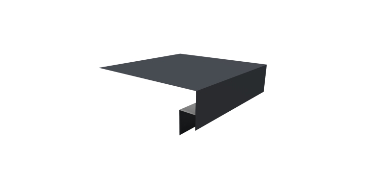 Планка околооконная сложная Блок-хаус new 200х50х27 0,5 Satin Matt RAL 7024 мокрый асфальт (3м)