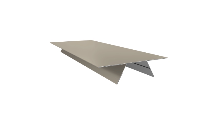 Планка стыковочная составная верхняя 0,5 Satin с пленкой RAL 1015 светлая слоновая кость (2м)