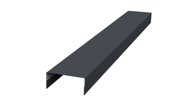 Ламель лицевая 125 забора жалюзи Texas стартовая/финишная для калиток и ворот 0.45 Drap TR с пленкой RAL 7024 мокрый асфальт