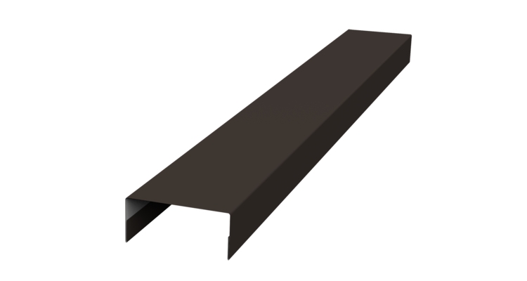 Ламель лицевая 125 забора жалюзи Texas стартовая/финишная для калиток и ворот 0.5 Satin Matt TX RR 32 темно-коричневый