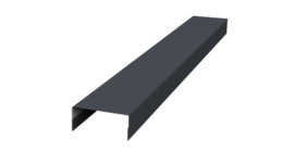 Ламель лицевая 125 забора жалюзи Texas стартовая/финишная для калиток и ворот 0.5 PurPro Matt 275 с пленкой RAL 7024 мокрый асфальт