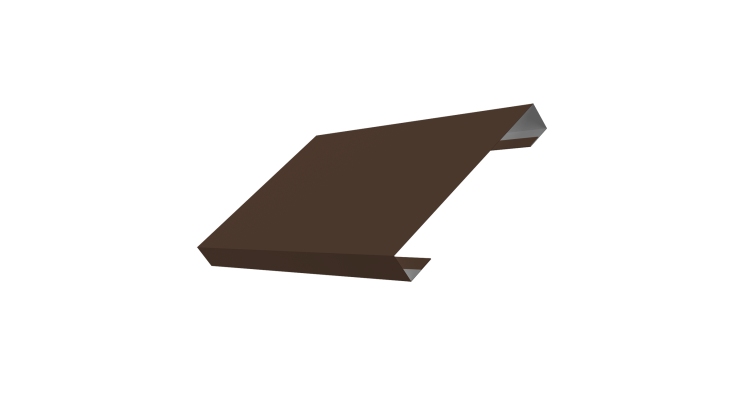 Ламель лицевая 150 забора жалюзи Texas стартовая/финишная для калиток и ворот 0.5 Satin с пленкой RAL 8017 шоколад