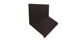 Планка примыкание верхнее к стене фальц 150х130х20 0,5 Satin с пленкой RR 32 темно-коричневый (2м)