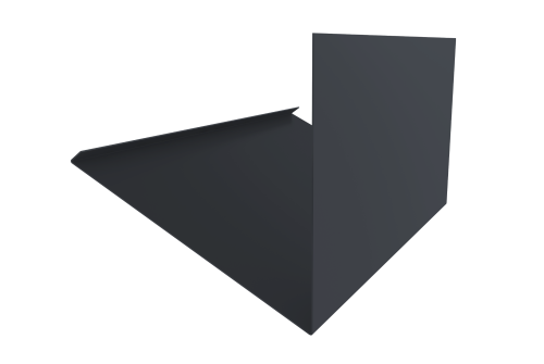 Планка примыкание верхнее к трубе фальц 0,45 Drap TwinColor RAL 7024 мокрый асфальт (2м)