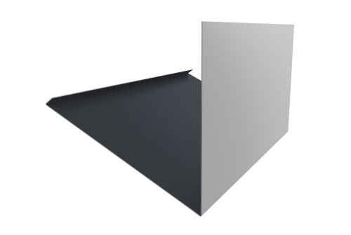 Планка примыкание верхнее к трубе фальц Grand Line 0,5 Satin Matt RAL 7024 мокрый асфальт (2м)