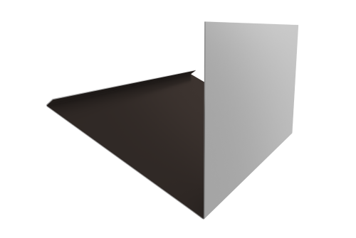 Планка примыкание верхнее к трубе фальц Grand Line 0,5 Satin Matt RR 32 темно-коричневый (2м)