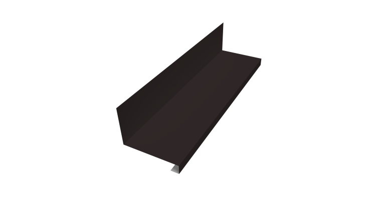 Планка примыкание нижнее к трубе фальц 0,45 PE с пленкой RAL 9005 черный (2м)