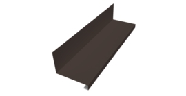 Планка примыкание нижнее к трубе фальц 0,45 PE с пленкой RR 32 темно-коричневый (2м)