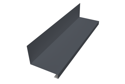 Планка примыкание нижнее к трубе фальц 0,45 Drap TX RAL 7024 мокрый асфальт (3м)