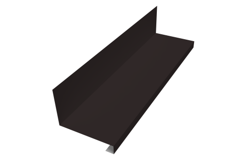 Планка примыкание нижнее к трубе фальц 0,45 Drap TX RAL 9005 черный (3м)