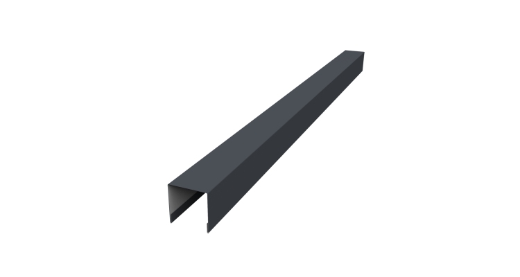 Планка вертикальная лицевая для забора жалюзи Palermo 0,5 PurLite Matt RAL 7024 мокрый асфальт (3м)