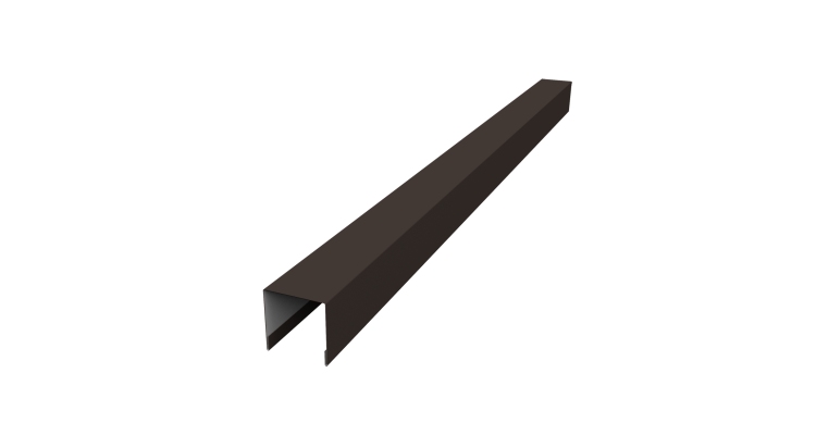 Планка вертикальная лицевая для забора жалюзи Palermo 0,45 PE RR 32 темно-коричневый (3м)