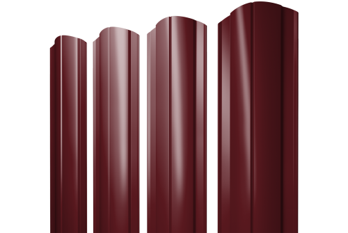 Штакетник Круглый фигурный 0,45 PE RAL 3005 красное вино